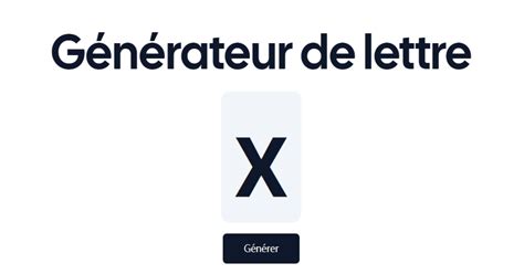 Générateur de lettres aléatoires .